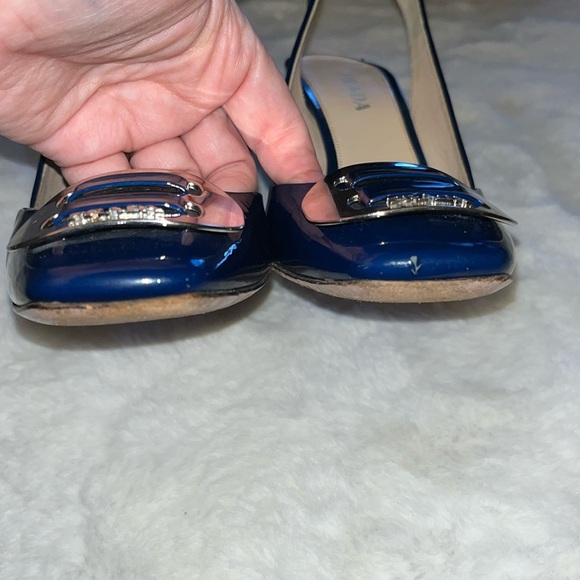 🔥 PRADA Luxury Blue Patent Leather Heels w/Buckle size: 39  🔥 - Picture 6 of 17